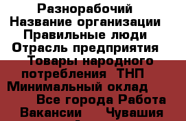 Разнорабочий › Название организации ­ Правильные люди › Отрасль предприятия ­ Товары народного потребления (ТНП) › Минимальный оклад ­ 30 000 - Все города Работа » Вакансии   . Чувашия респ.,Алатырь г.